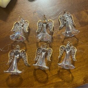 Glass Angel Ornament Set